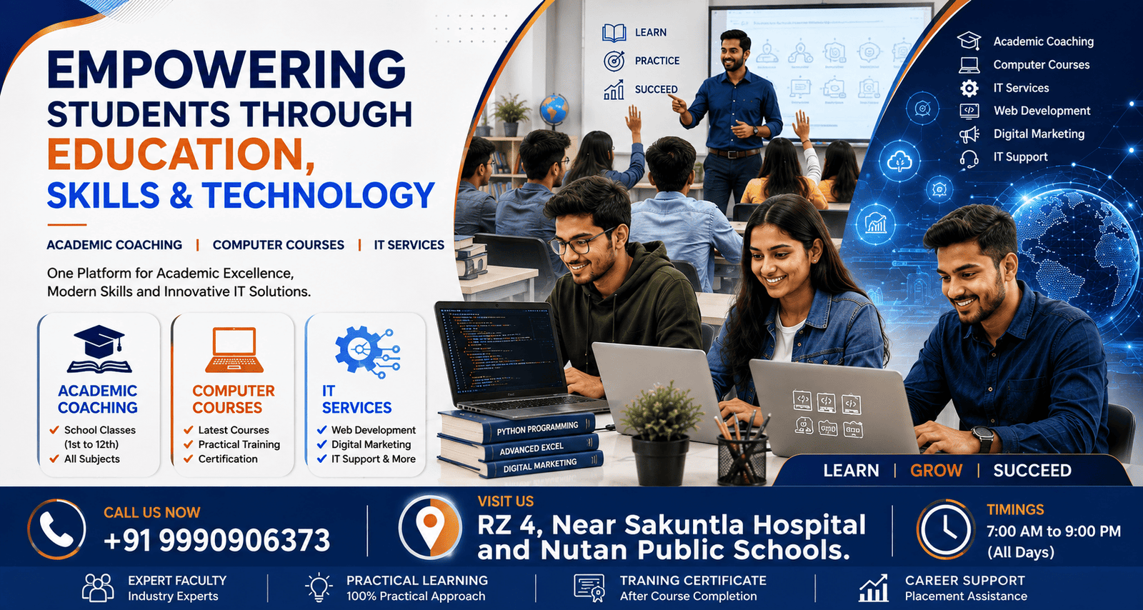 Computer Classes and Computer Training in Delhi by Growhind